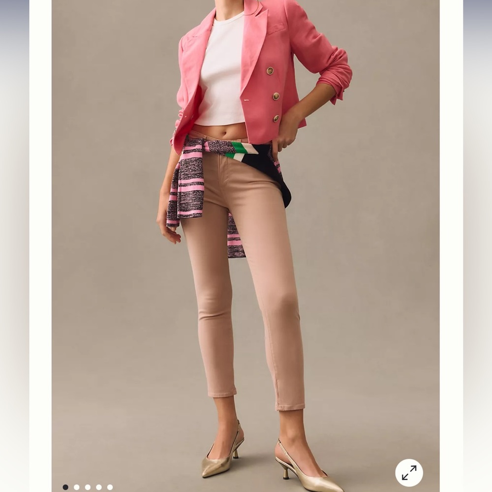AG ag-ed denim Prima low rise crop cigarette jeans - rose cloud.